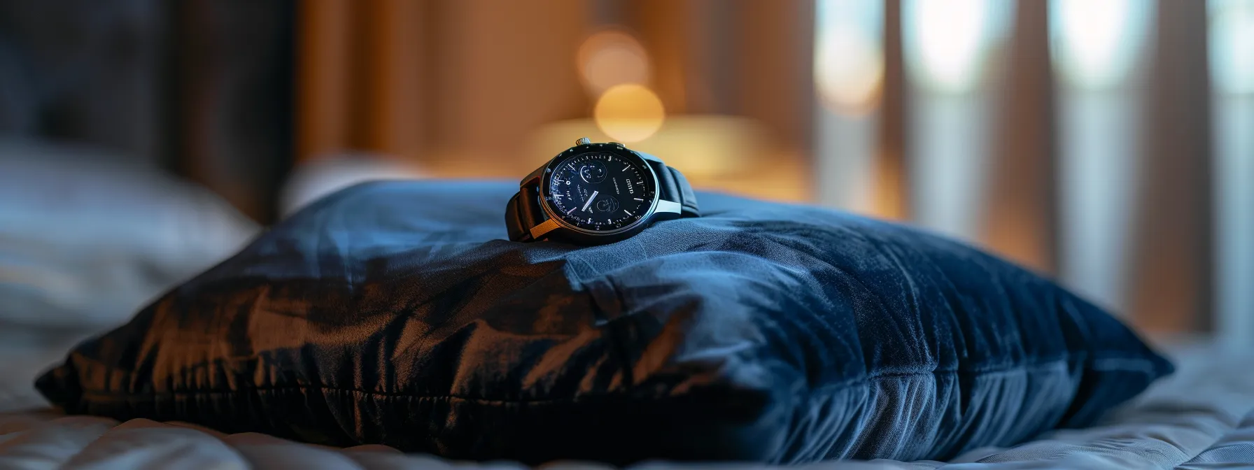 a sleek, futuristic smartwatch nestled on a luxurious velvet pillow, ready to be gifted to an executive.